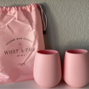 Odeme Pink Silicone Wine Glasses Duo